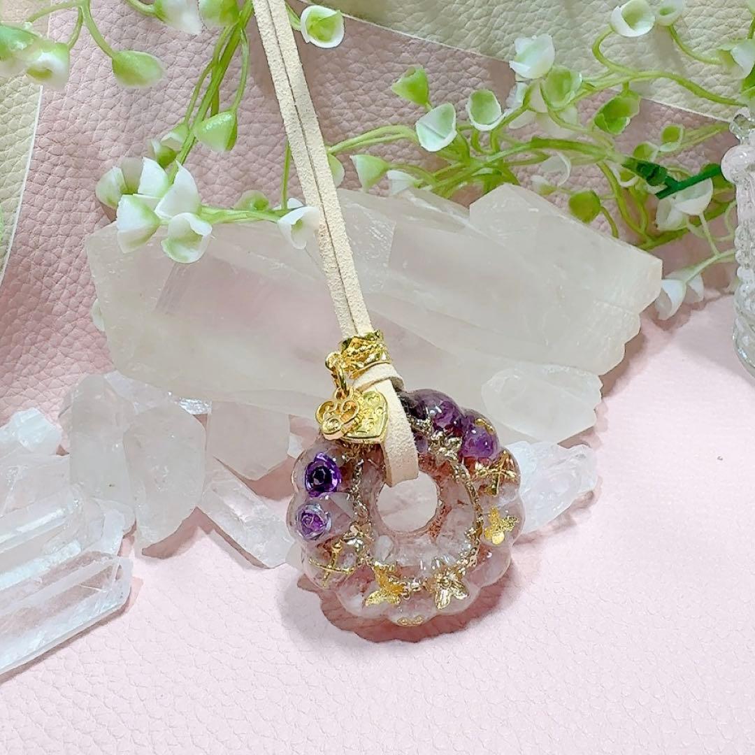 癒しのオルゴナイト❤️ラベンダー翡翠＋アメジストのフレンチクルーラー♡