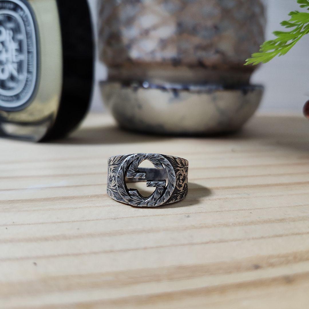 定価51700円 GUCCI リング　アラベスク　インターロッキング　シルバー