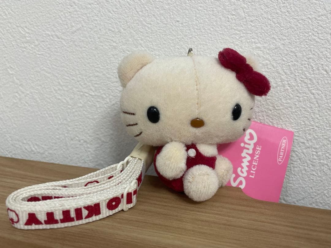 サンリオ　レア　キティ　小麦肌　携帯ストラップ　マスコット付きストラップホルダー