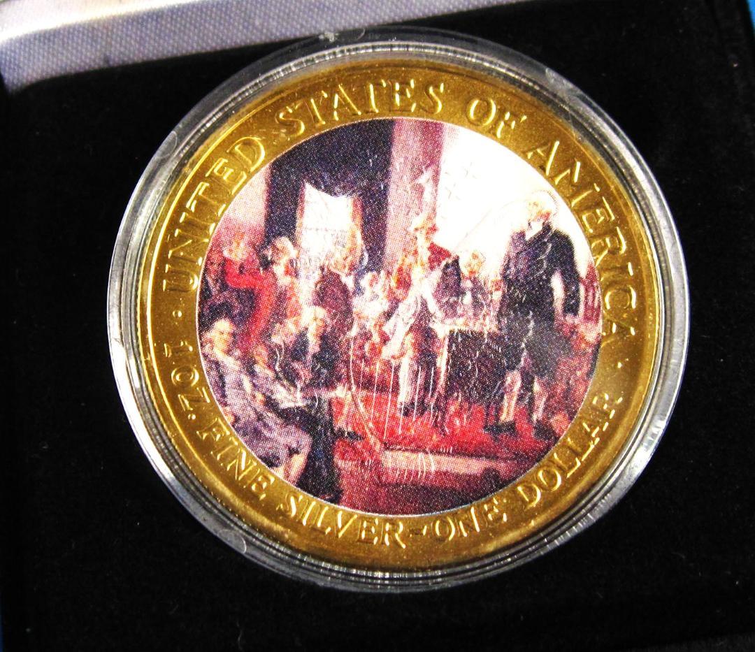 ０３年　カラー　アメリカンシルバーイーグル　１オンス銀貨　アメリカ合衆国憲法記念