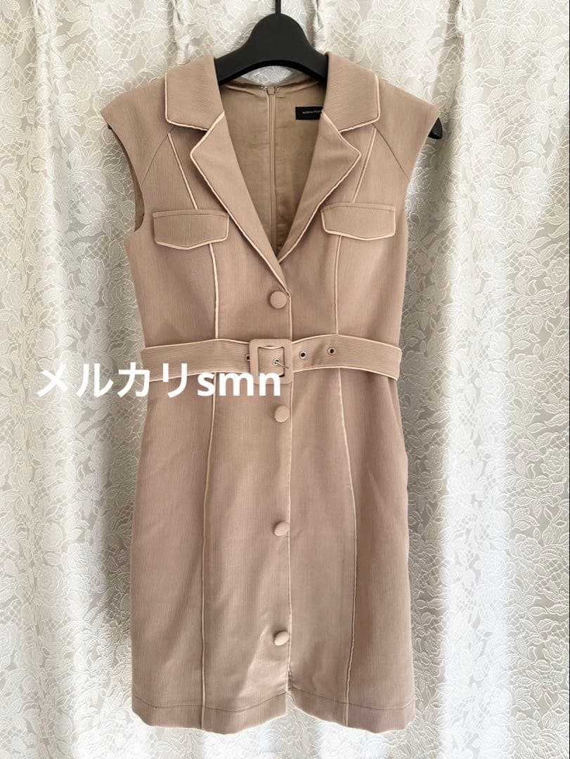 robe de fleurs glossy ドレス　S ベージュ　シュガー