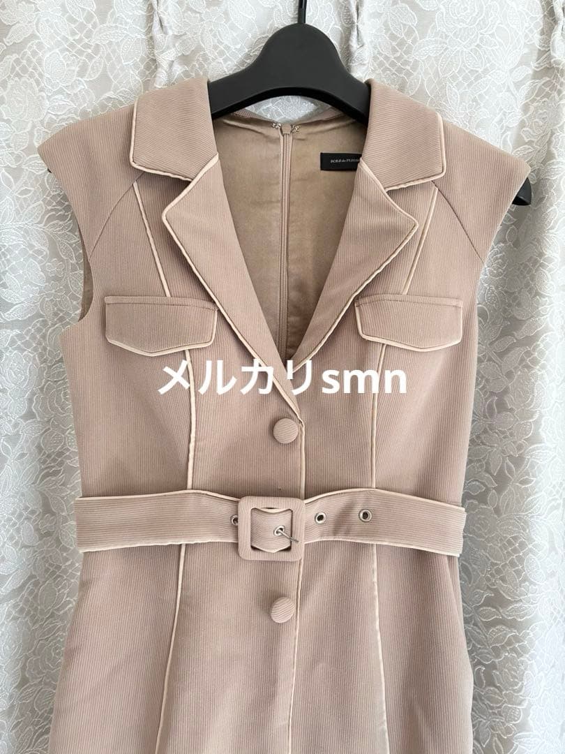 robe de fleurs glossy ドレス　S ベージュ　シュガー