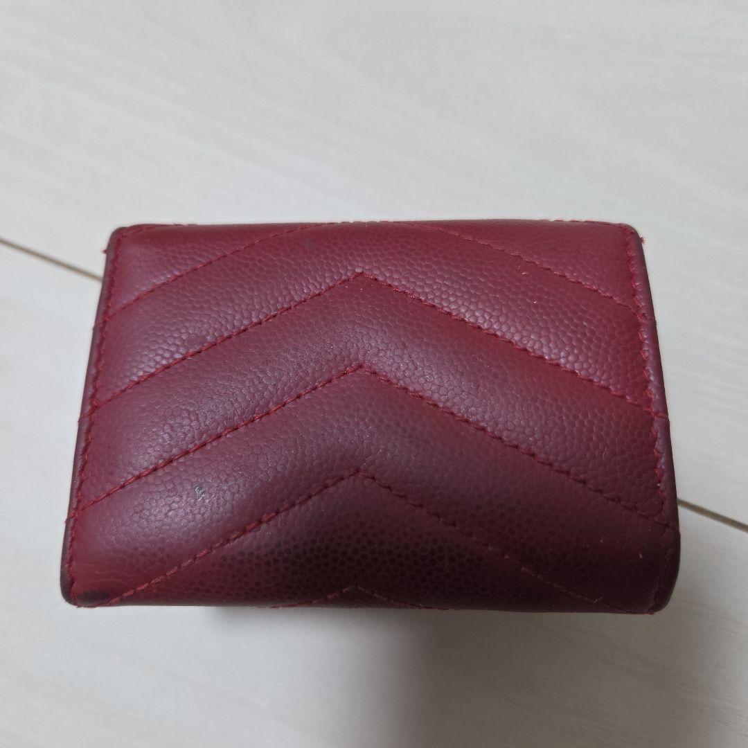 YSL レッド 三つ折り財布