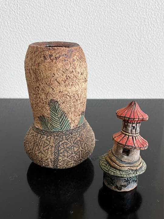 脇山さとみ　オブジェ　花器　「塔」　茶道具