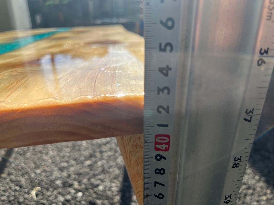 【ヒノキ】おしゃれ　ローテーブル レジンテーブル　リバーテーブル