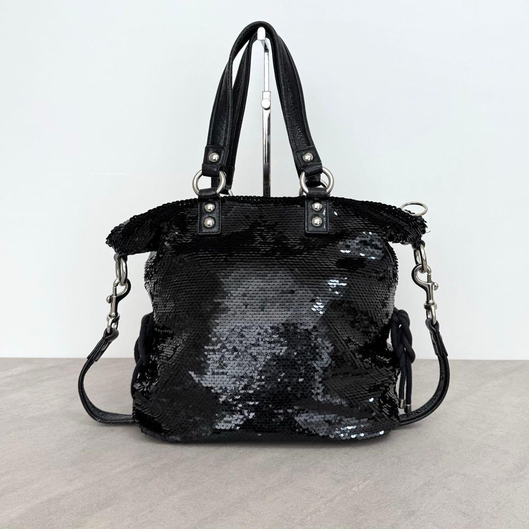 バッグ Coach Poppy Sequin Spotlight 2way Bag