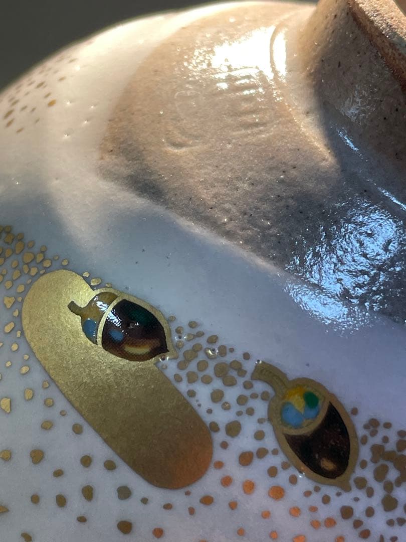 135桑野むつ子 京都 御所の花十二ヶ月【11月紅葉】抹茶椀・和陶皿 しおり付