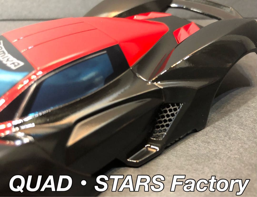 【ミニ四駆・塗装済みボディ】マッドレイザー／レッド＆ブラック【オーダー塗装OK】