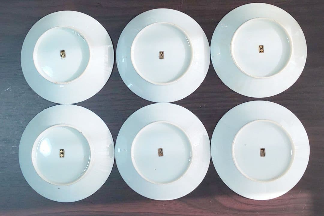 九谷焼 大正時代 金彩花鳥富士模様柄 ティーセット 6客8点セット 陶磁器