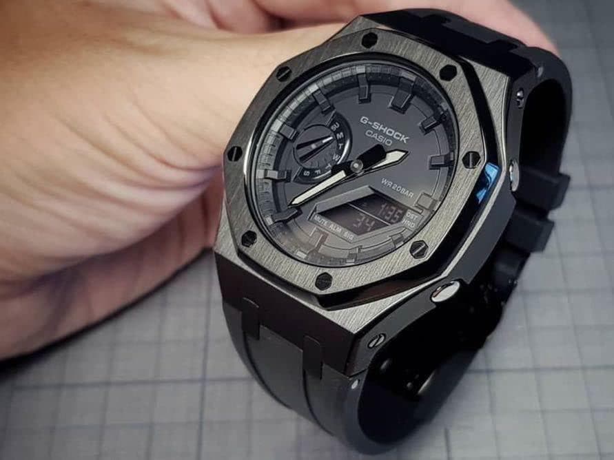 GA-2100 GA-2110 第四世代ベゼル&ベルト カスタム パーツ 黒＆黒