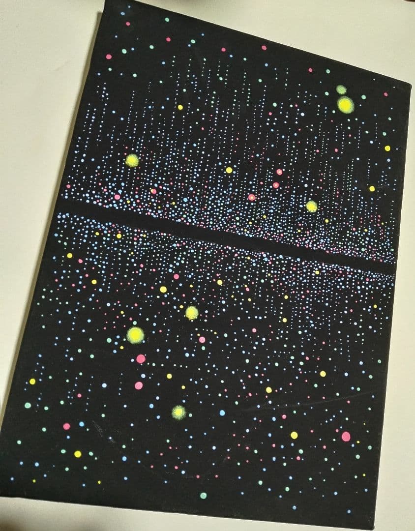 草間彌生、絵画、油彩４号、魂の灯、2008、肉筆、新品額縁。