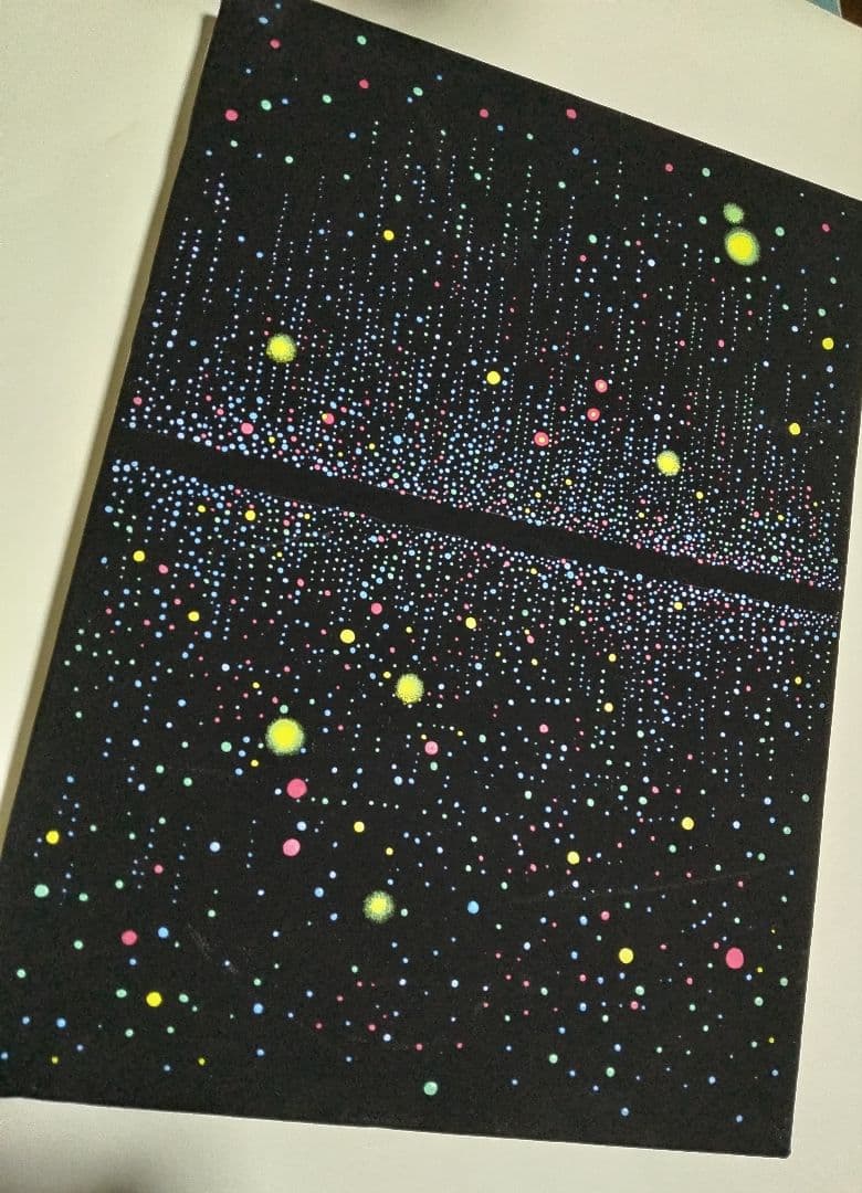 草間彌生、絵画、油彩４号、魂の灯、2008、肉筆、新品額縁。