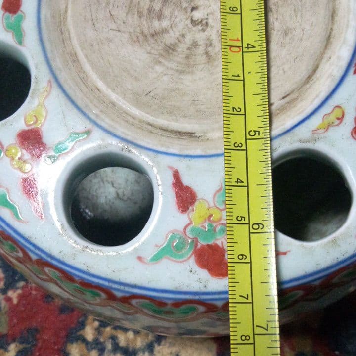 中国陶磁器　明赤絵唐子　硯