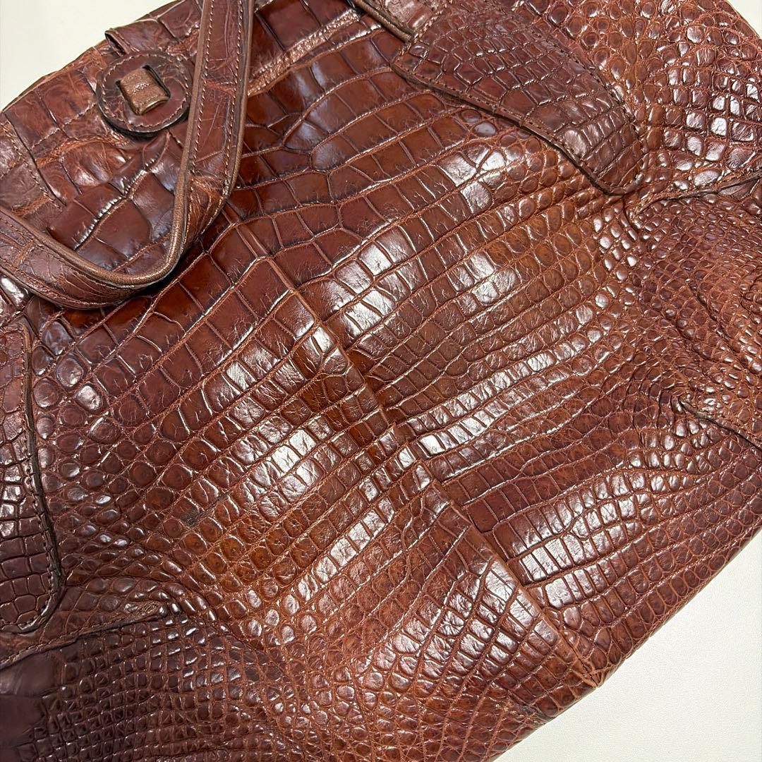 IBIZA ブラウン　ワニ革 ハンドバッグ　美品！