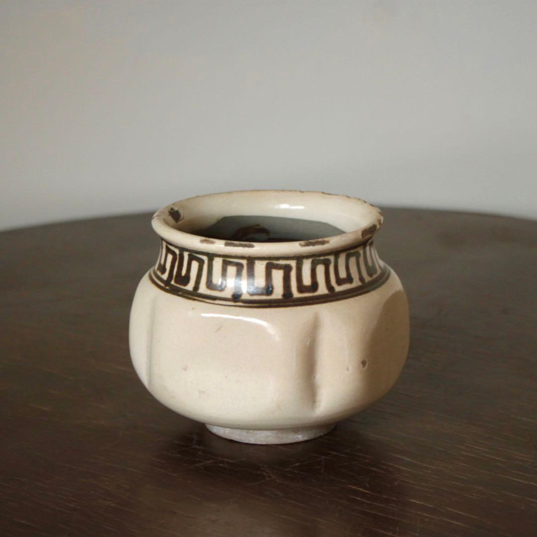 白地鉄絵 阿古陀形 火入れ 茶碗 古美術 古道具 アンティーク