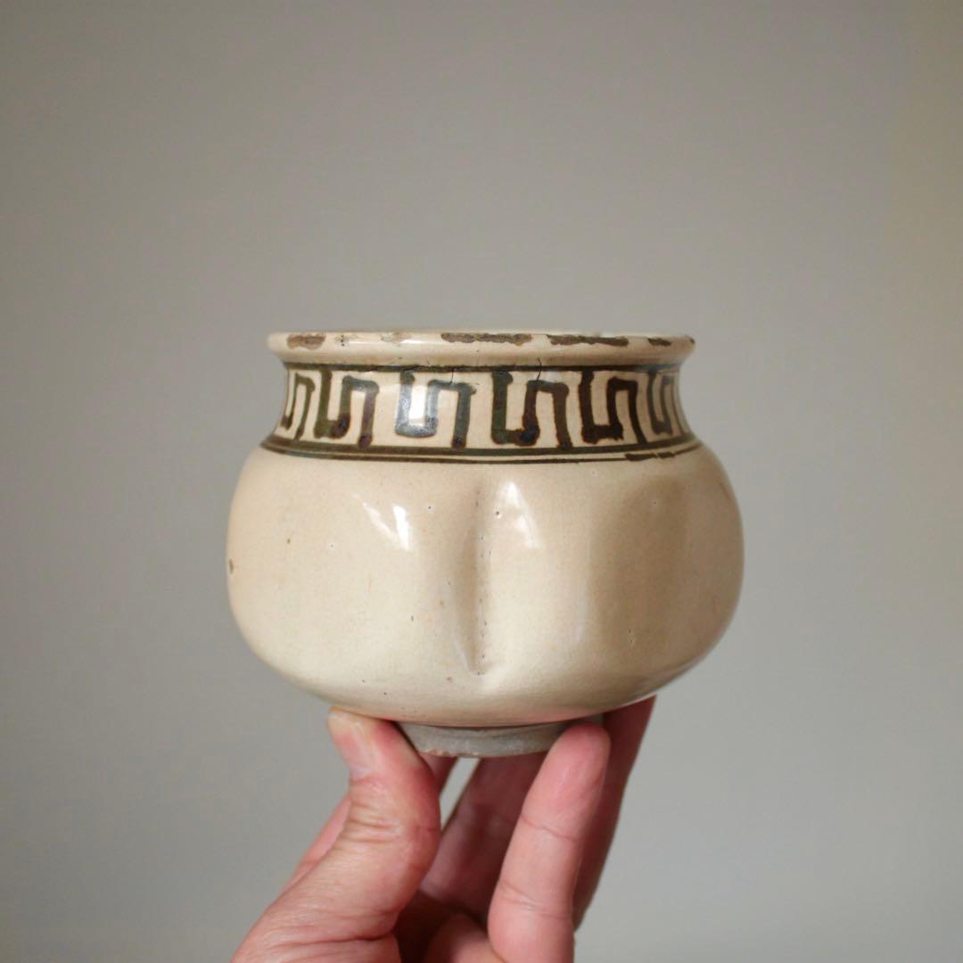 白地鉄絵 阿古陀形 火入れ 茶碗 古美術 古道具 アンティーク