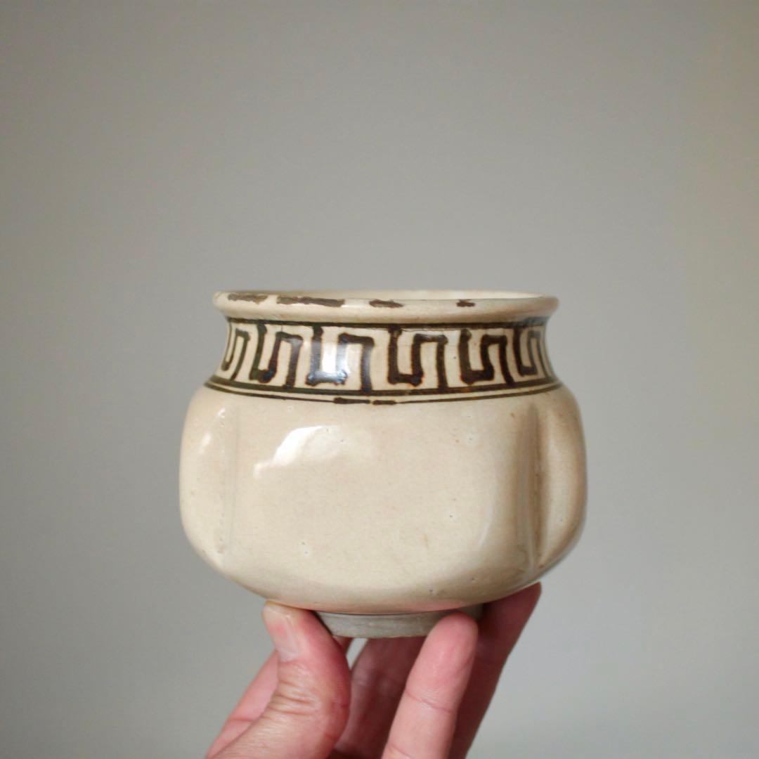 白地鉄絵 阿古陀形 火入れ 茶碗 古美術 古道具 アンティーク