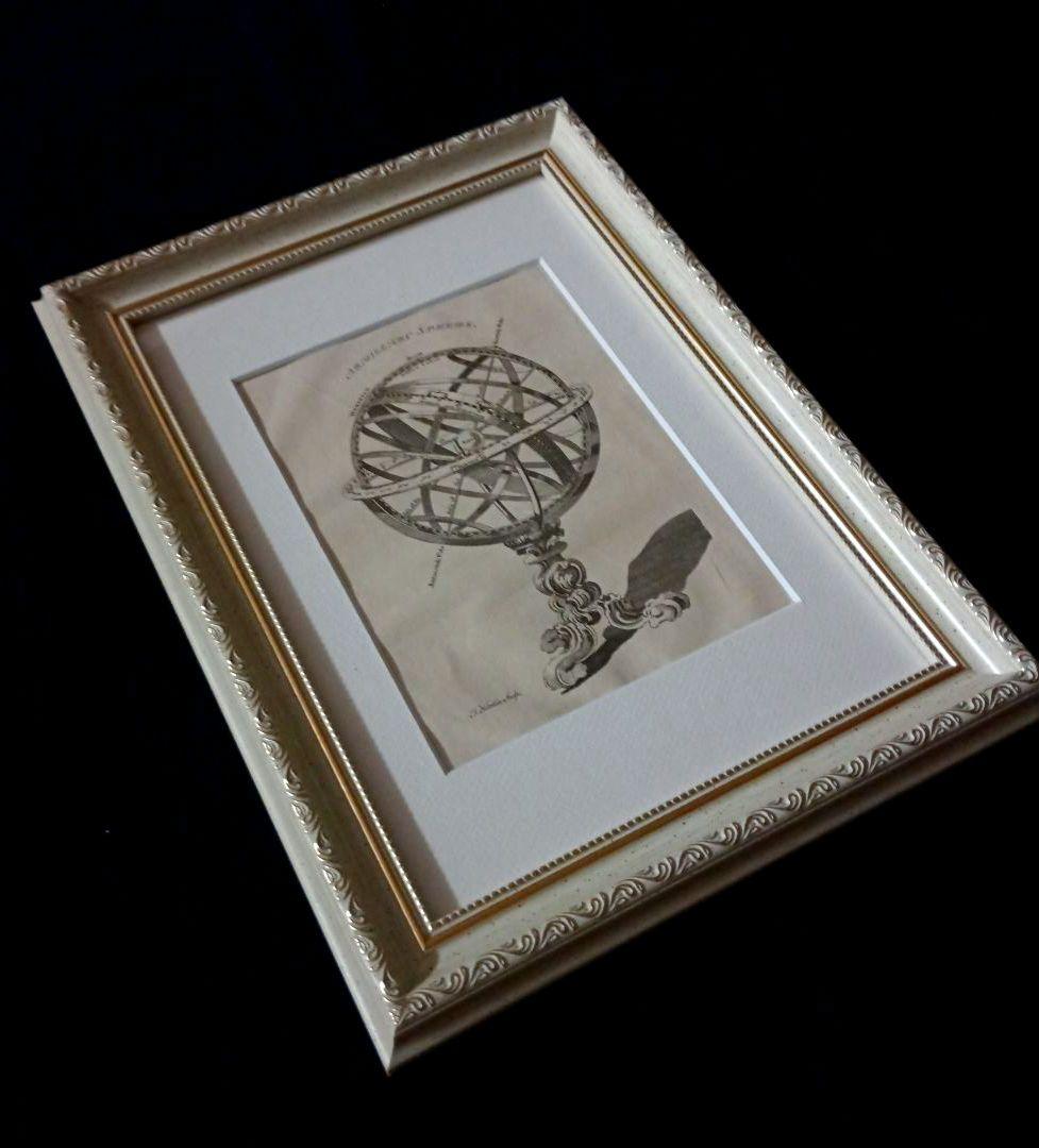 額装品　1750年　T.KITCHIN　「アーミナリ天球儀」渾天儀