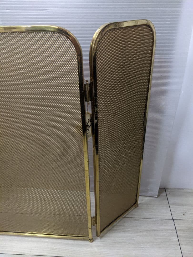 スペイン製ビンテージ ファイヤースクリーン 真鍮 間仕切り パーテーション