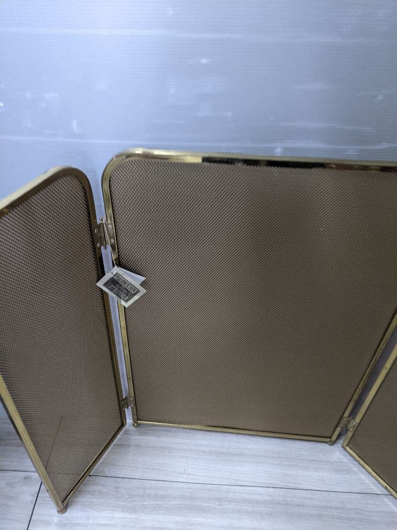 スペイン製ビンテージ ファイヤースクリーン 真鍮 間仕切り パーテーション