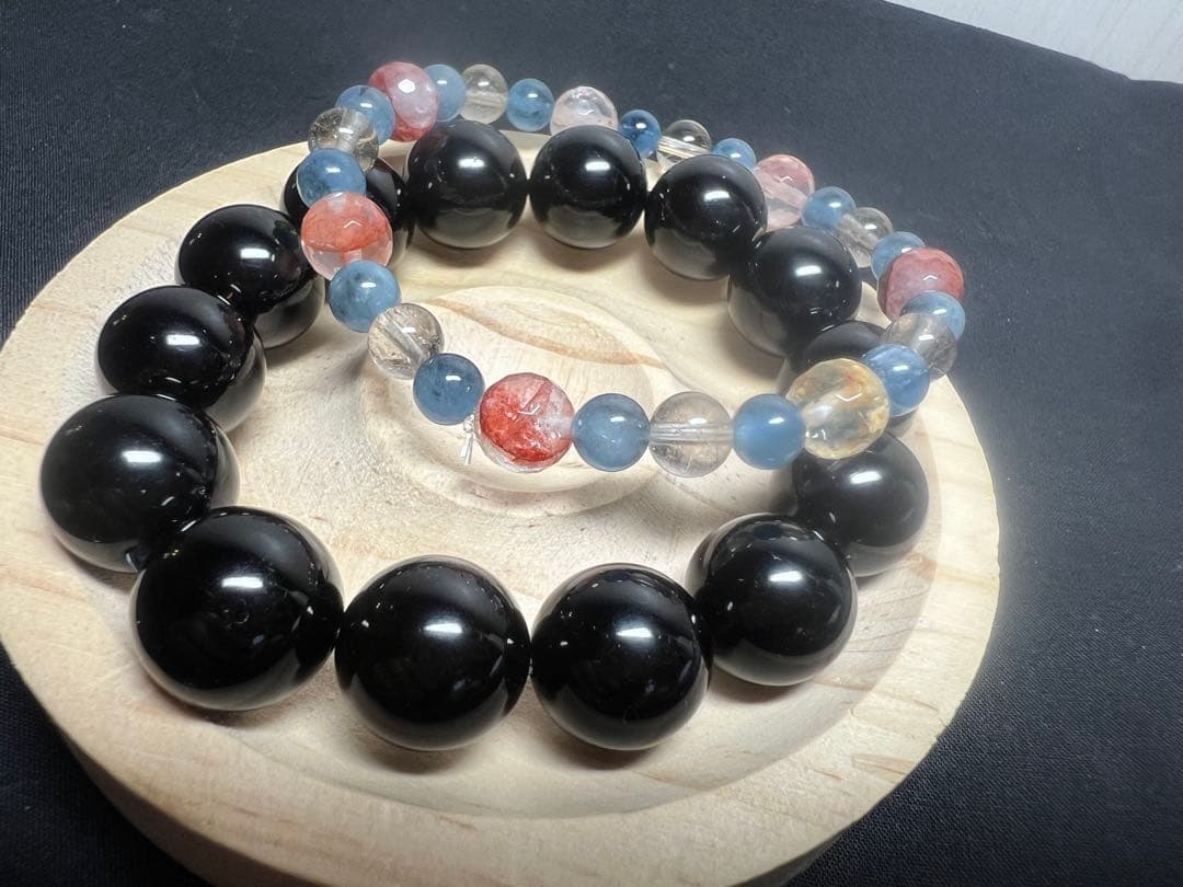 私のエネルギー吸いすぎた魔除けの王様⭐︎スターモリオン(黒水晶)ブレスレット