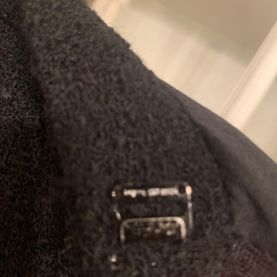 シャネル　CHANEL 黒 ボタン付きタイトスカート　44