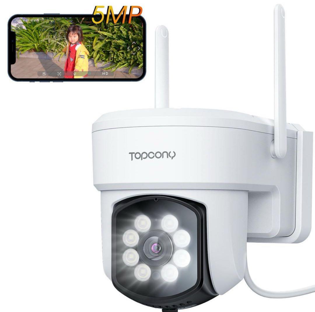 防犯カメラ ワイヤレス 屋外 Topcony 監視カメラ 室内外 5MP