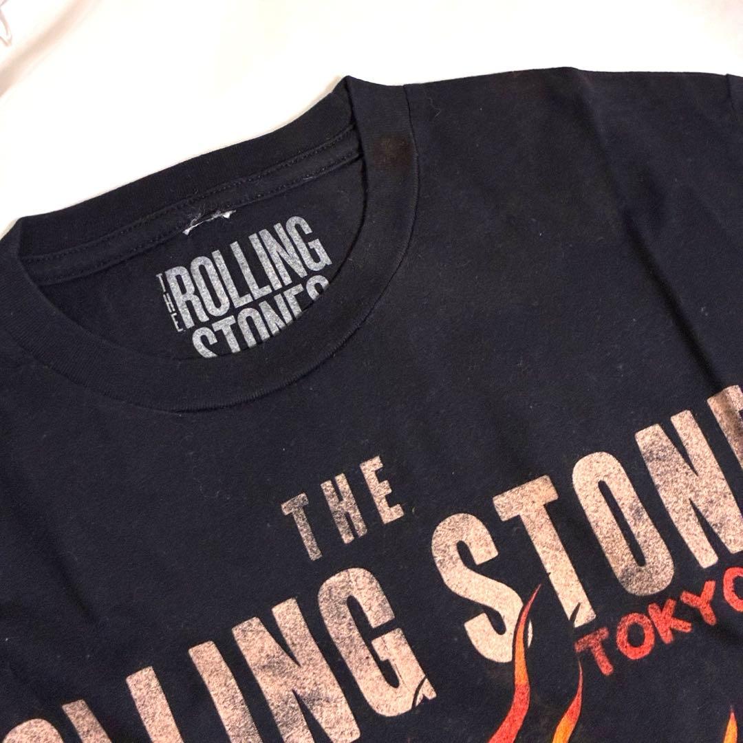 ローリングストーンズ ファイアー ベロT黒 ②