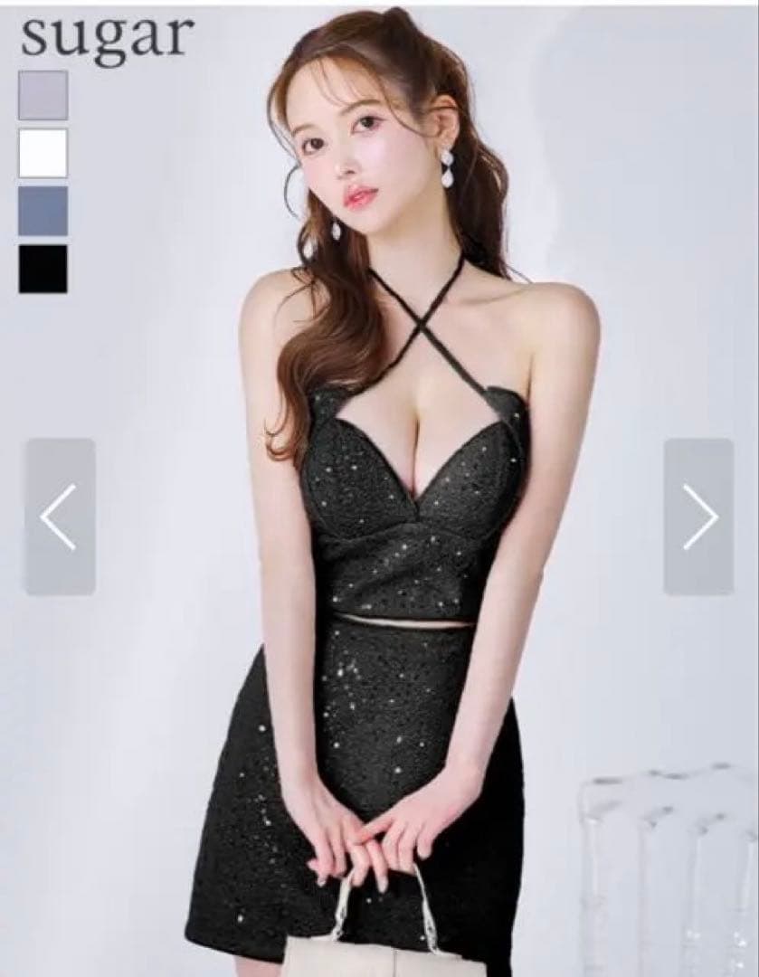 Robe de Fleurs ブラックミニドレス