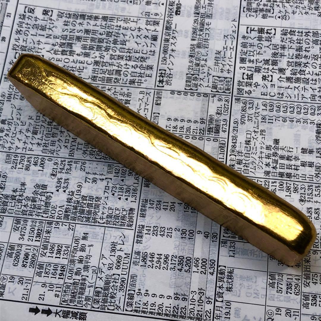 古銭　金貨　開運金棒·金元寶 「純淨金條 千足純條 景福」縁起物　金錠 美品