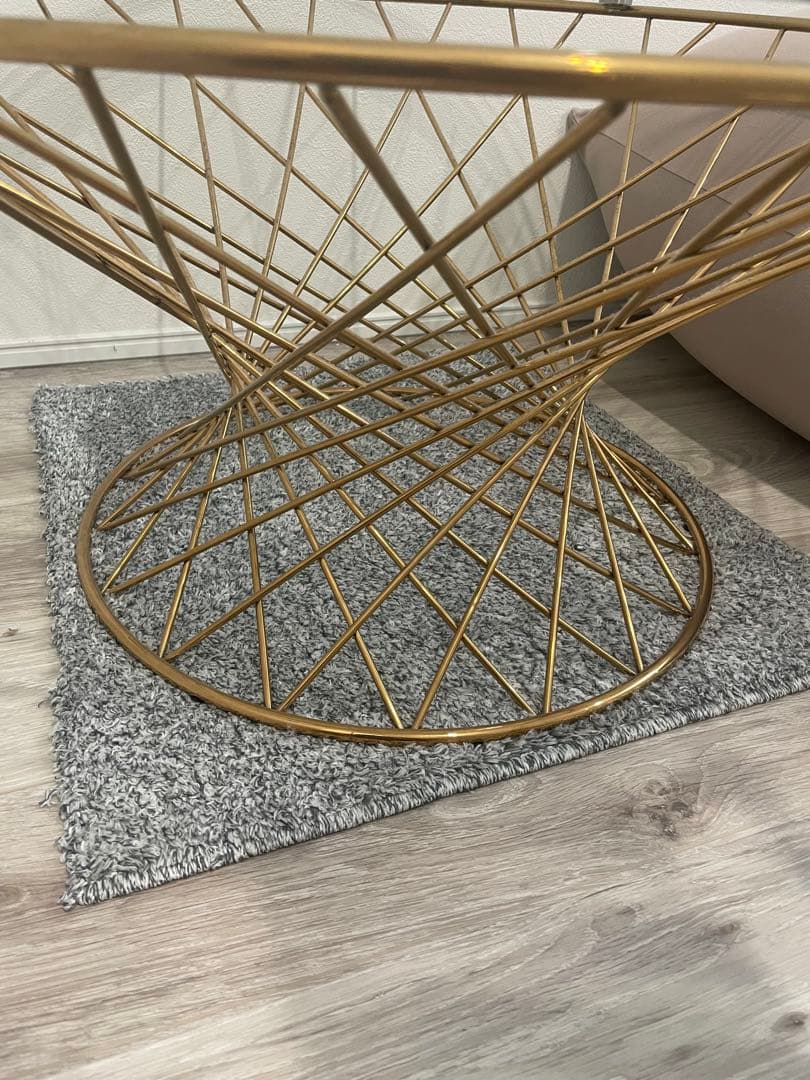 フランフラン　マーリア コーヒーテーブル クリア×ゴールド (φ800)