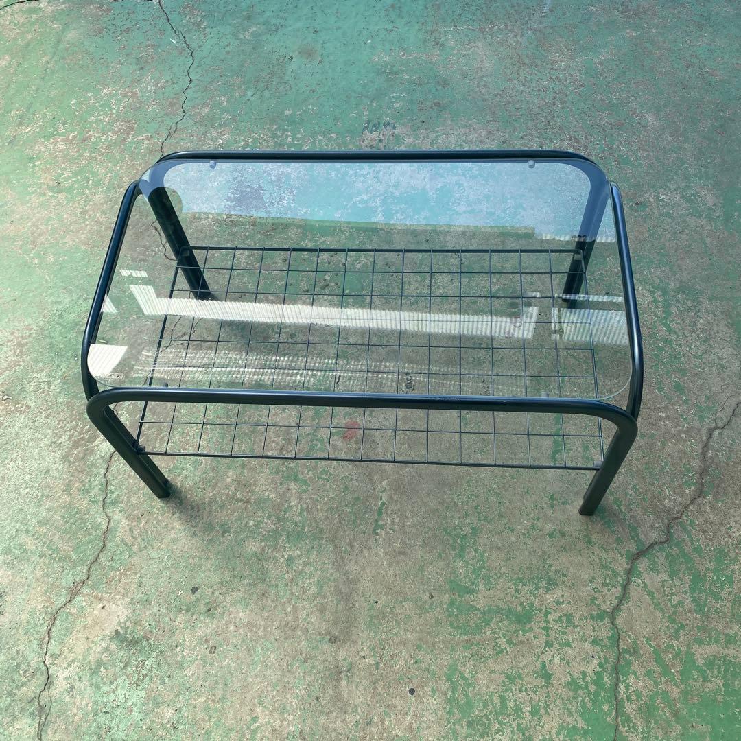 昭和レトロ　ガラステーブル　当時物　80年代