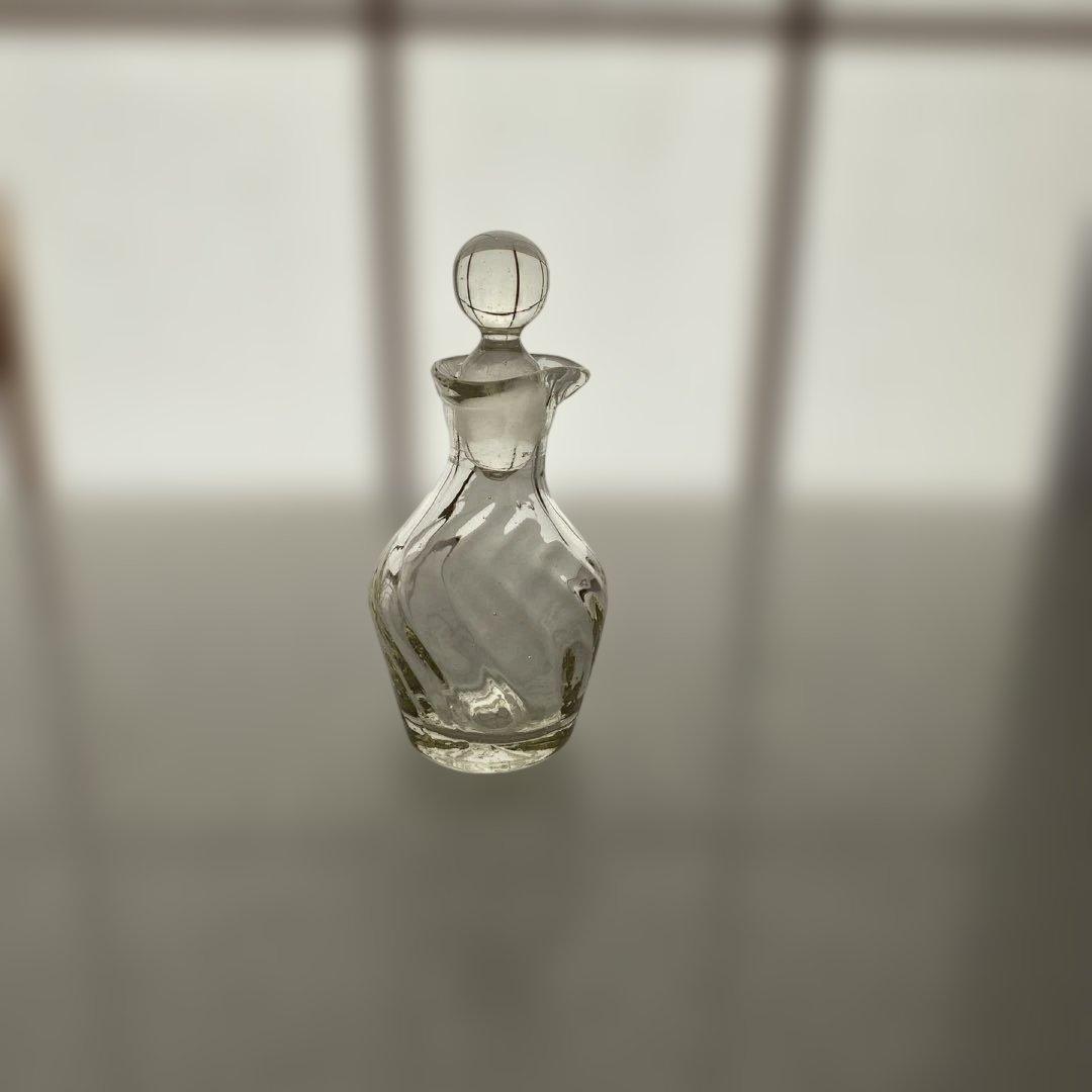 民藝　倉敷ガラス　小谷眞三さん　吹きガラス　ソース瓶　 醤油差し　クリアガラス