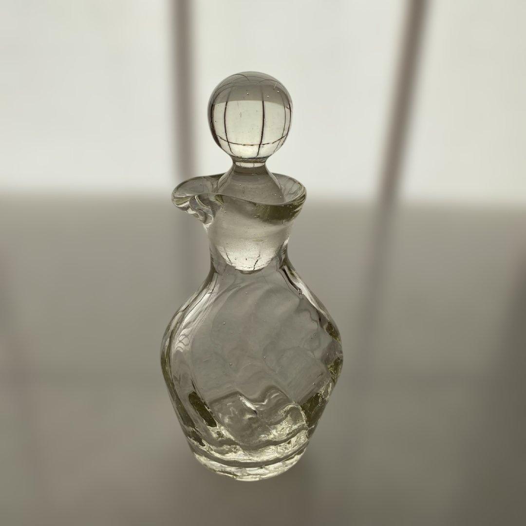 民藝　倉敷ガラス　小谷眞三さん　吹きガラス　ソース瓶　 醤油差し　クリアガラス