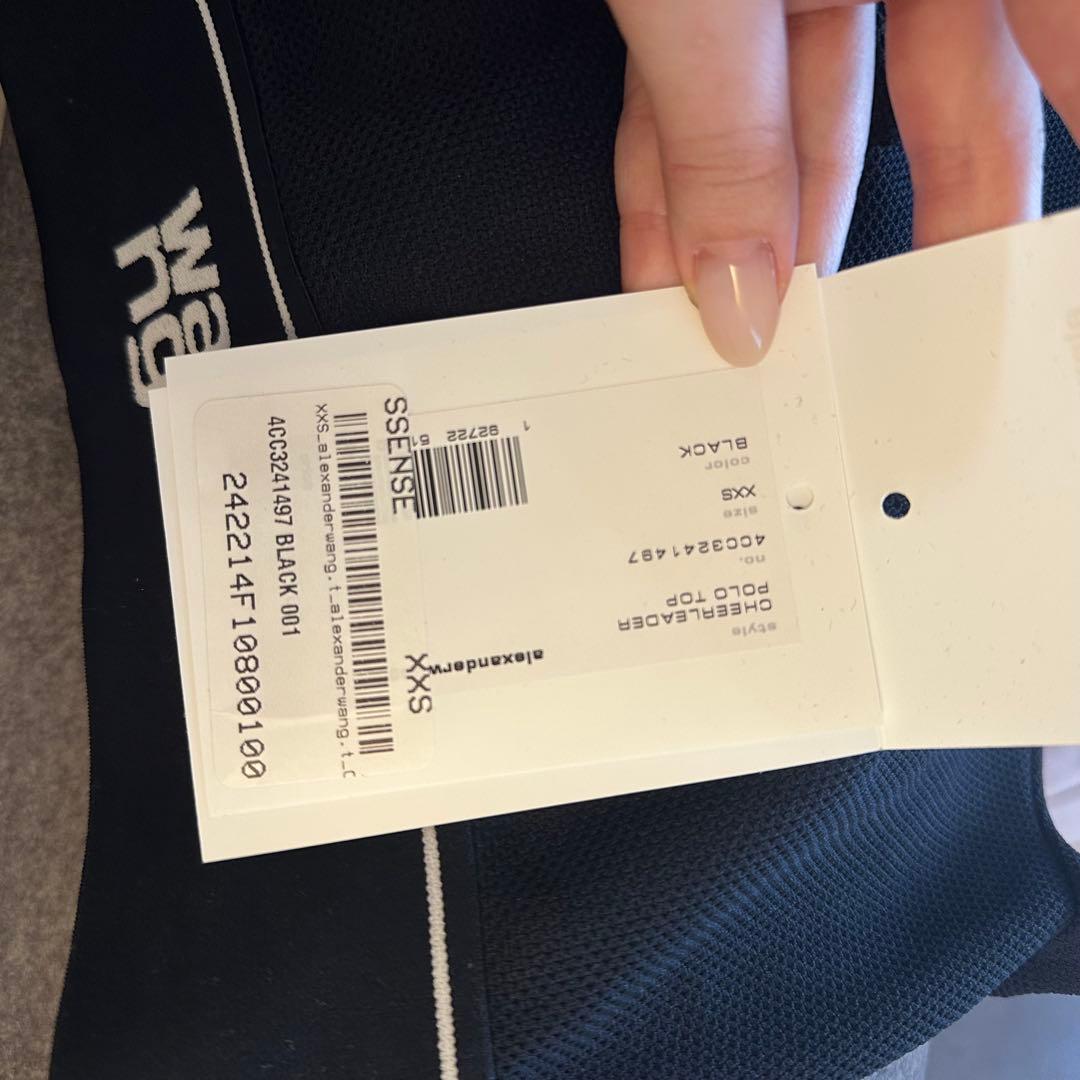 alexanderwang.t ブラックショート丈ポロシャツ