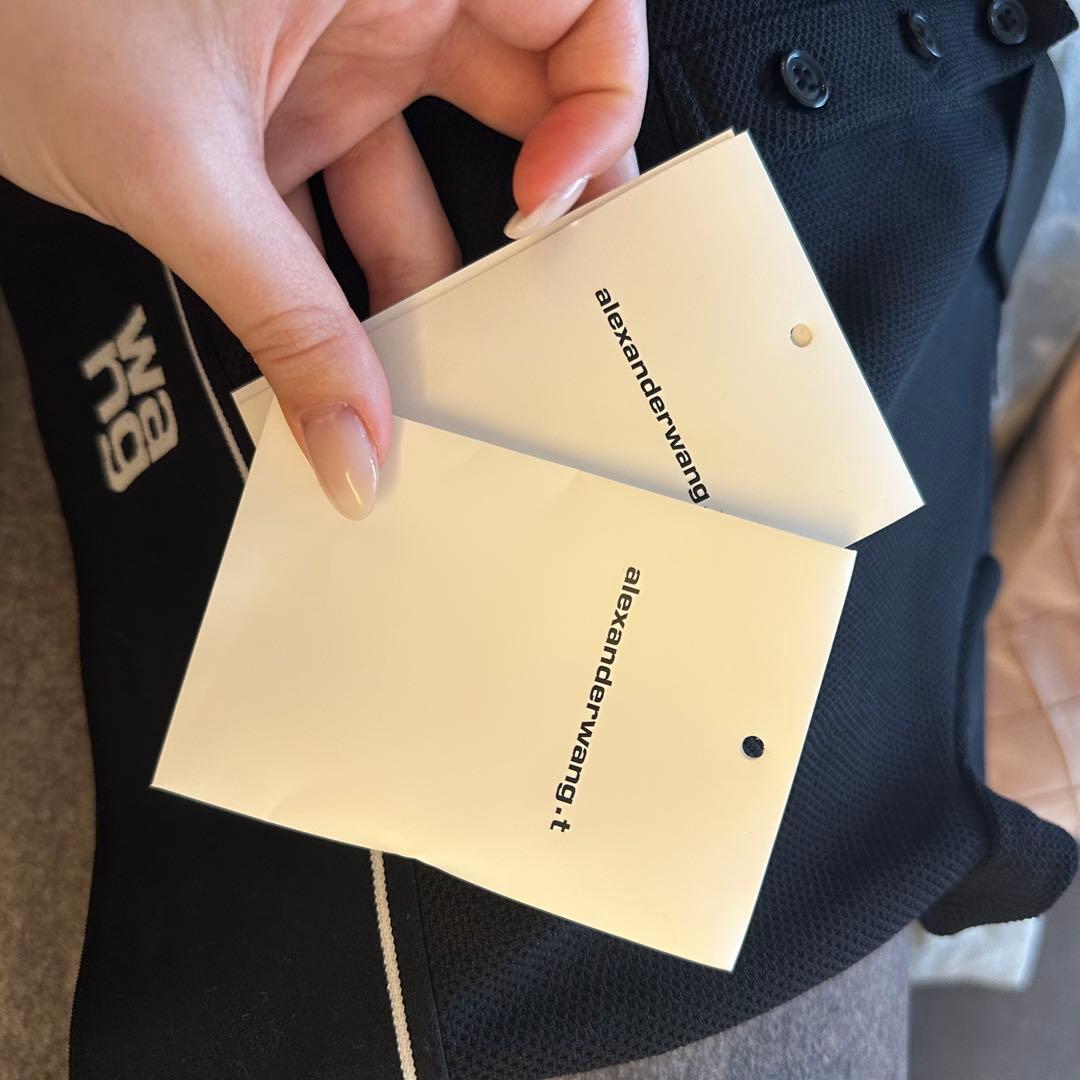 alexanderwang.t ブラックショート丈ポロシャツ