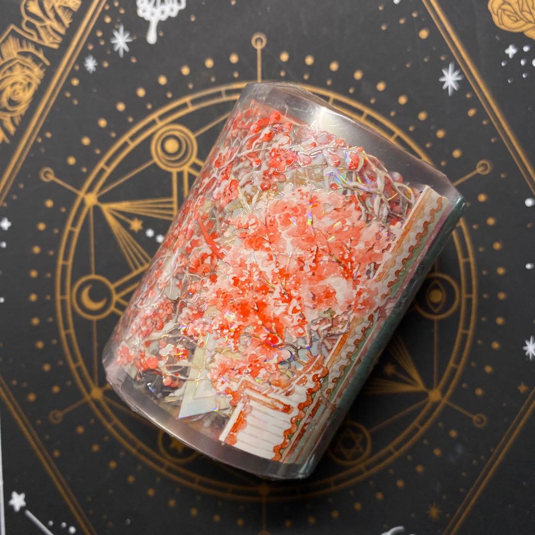 【I1】海外　10m巻　貝殻光マスキングテープ　人物系/お花系/装飾背景系