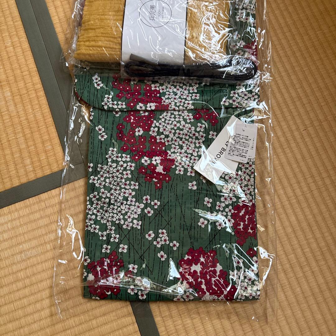 リリーブラウン 現在販売中　浴衣 兵児帯 セット グリーン　新品未使用タグ付き