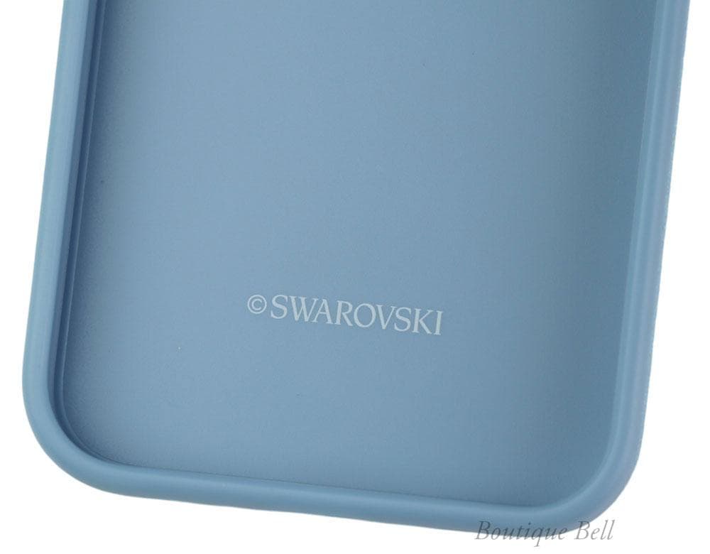 【スワロフスキー】クリスタル iPhone13ケース ライトブルー