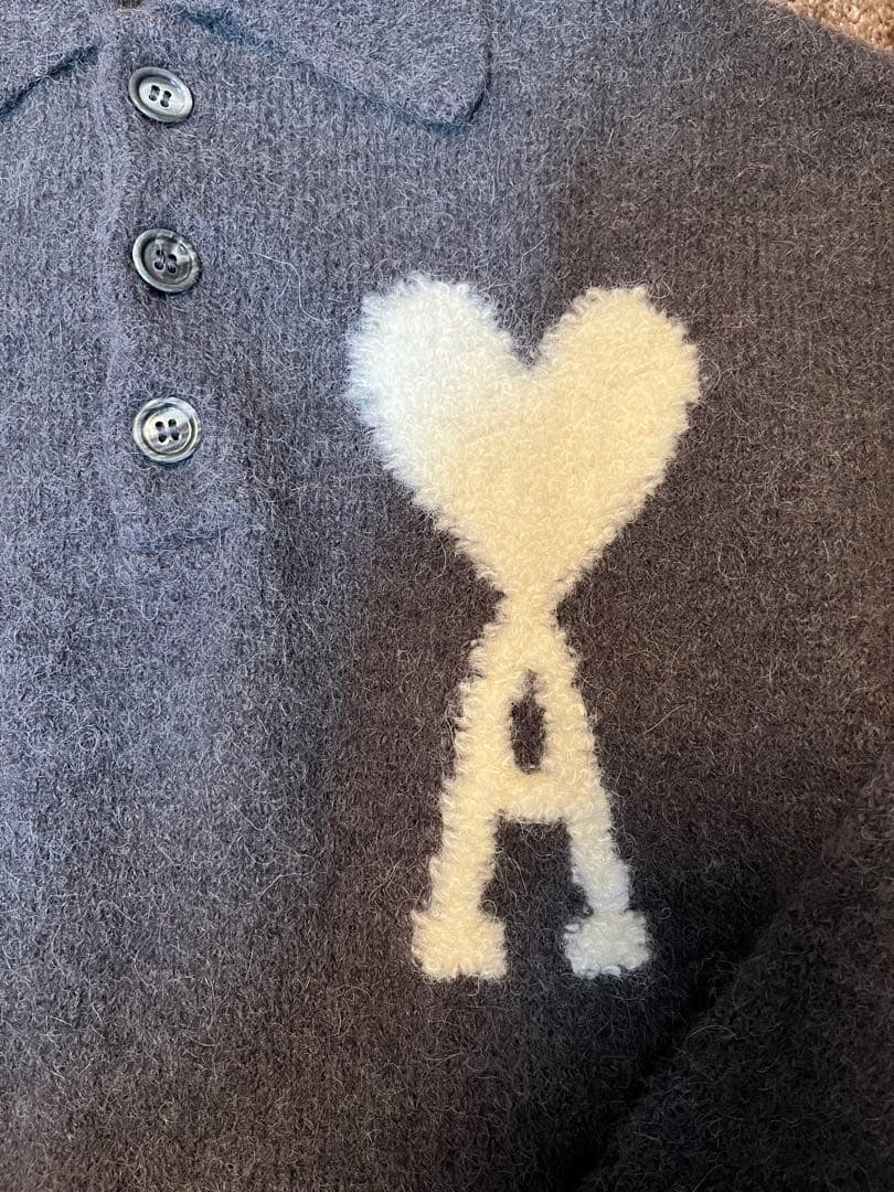AMI Paris Ami de Coeur ウールポロシャツ