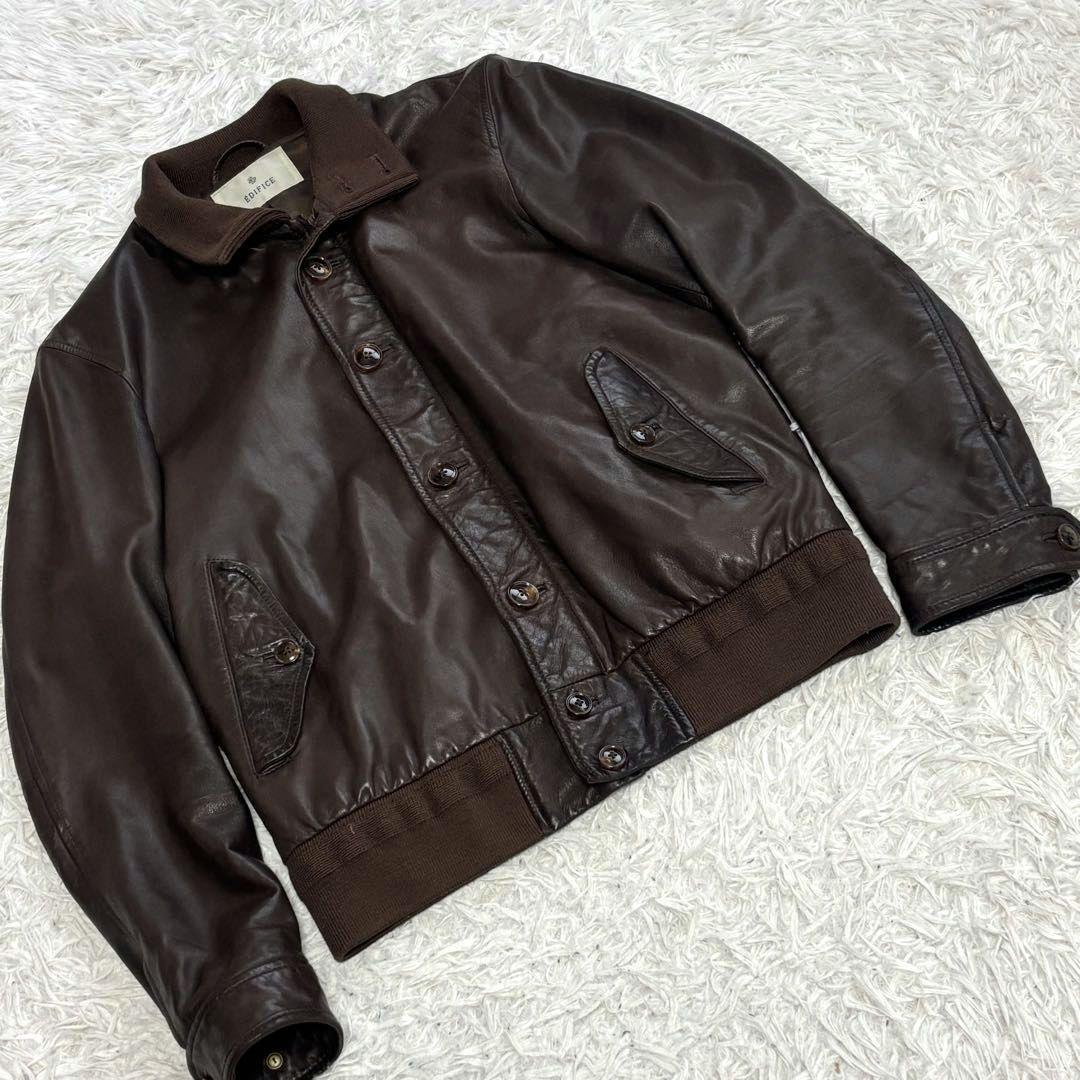 ✨美品✨EDIFICE エディフィス レザージャケット 羊革 ラムレザーML