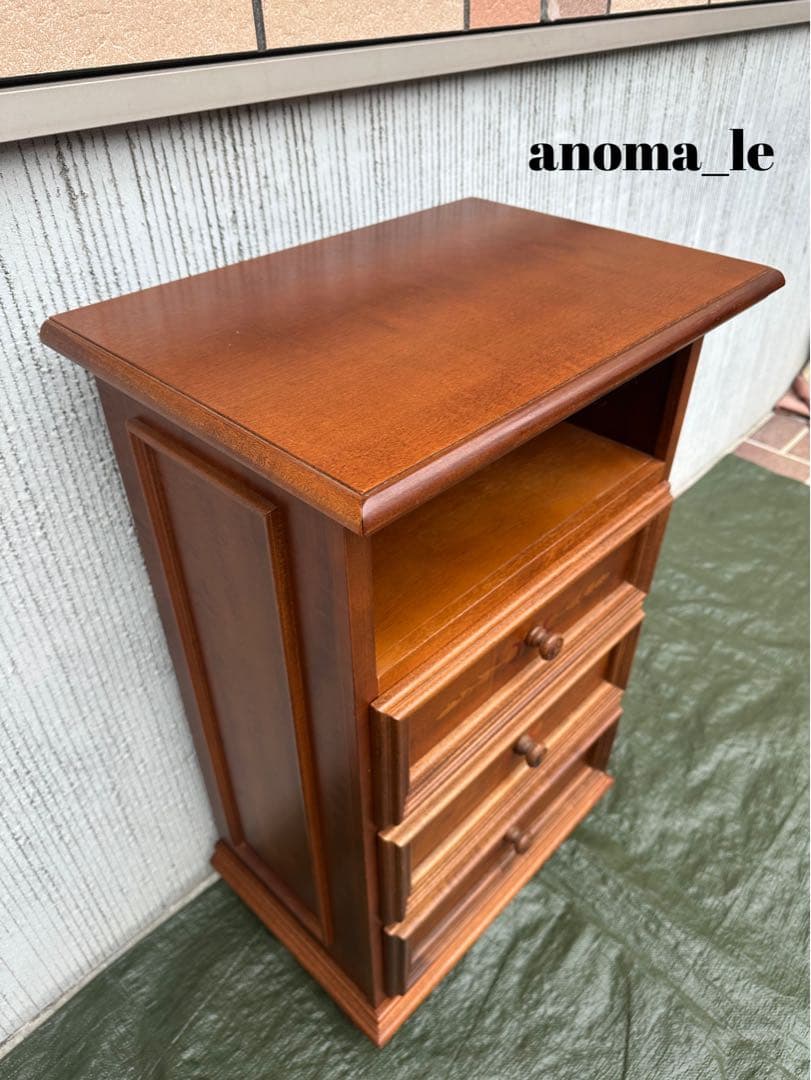 【チェスト】イタリア　象嵌　3段収納　花台　飾り棚　アンティーク　インテリア◎