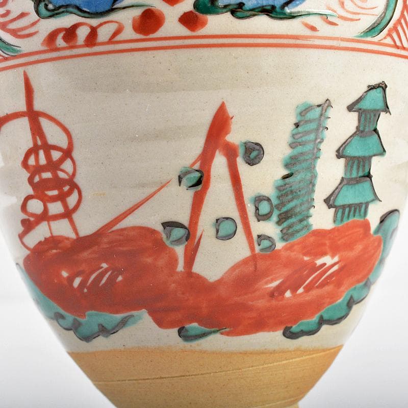 九谷焼　初代　徳田八十吉造　古赤絵　向附　八客　共箱　F　R6573