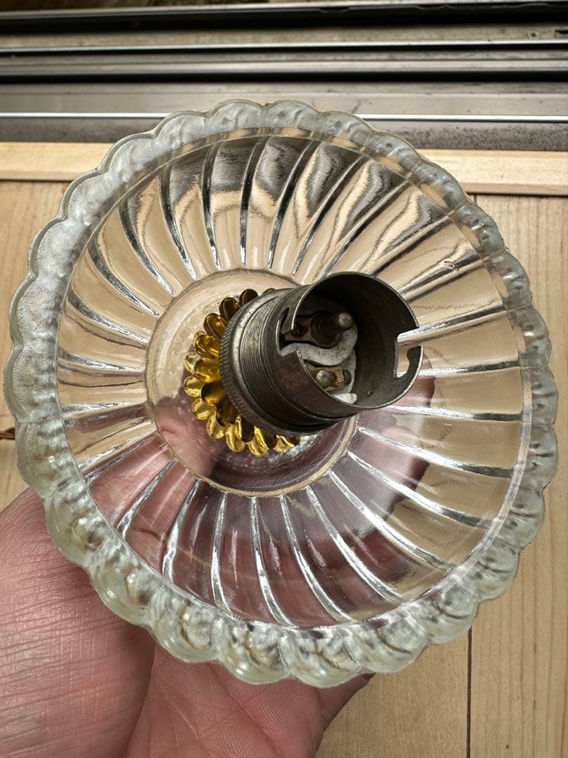 1920年代 フランス アンティーク とても大きな可愛いお花のアトリエランプ＊