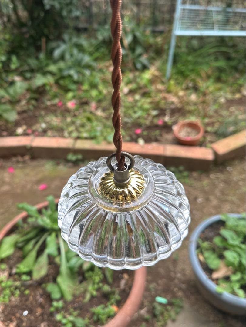 1920年代 フランス アンティーク とても大きな可愛いお花のアトリエランプ＊