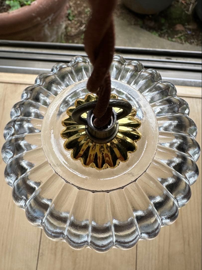 1920年代 フランス アンティーク とても大きな可愛いお花のアトリエランプ＊