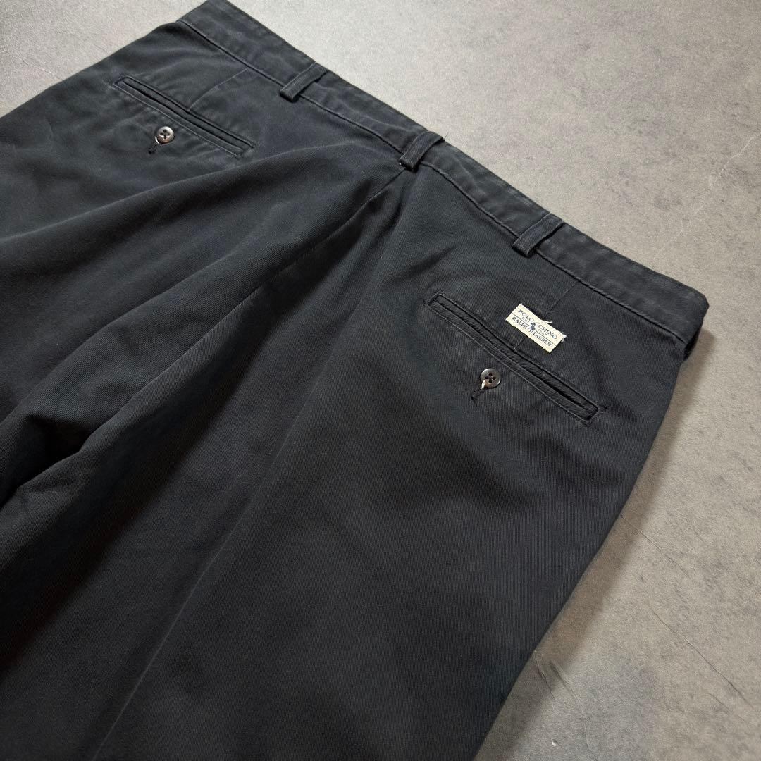 PoloRalphLauren90sANDREWブラックポロチノW38L32古着