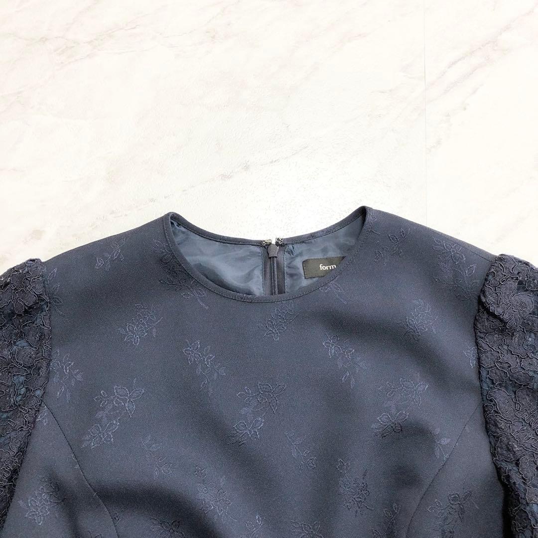 未使用級❤️form forma マザーズドレス　レース　ジャガード　ネイビー