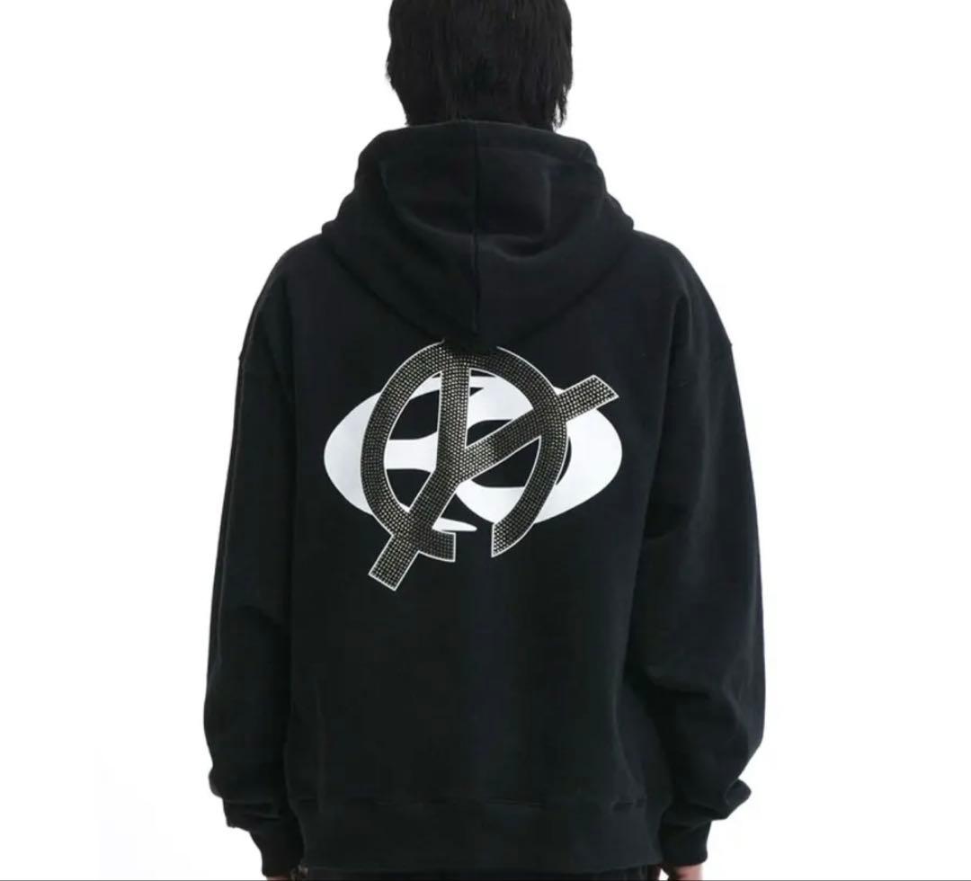 OY/オーワイ　ロゴラインストーン ジップアップパーカー