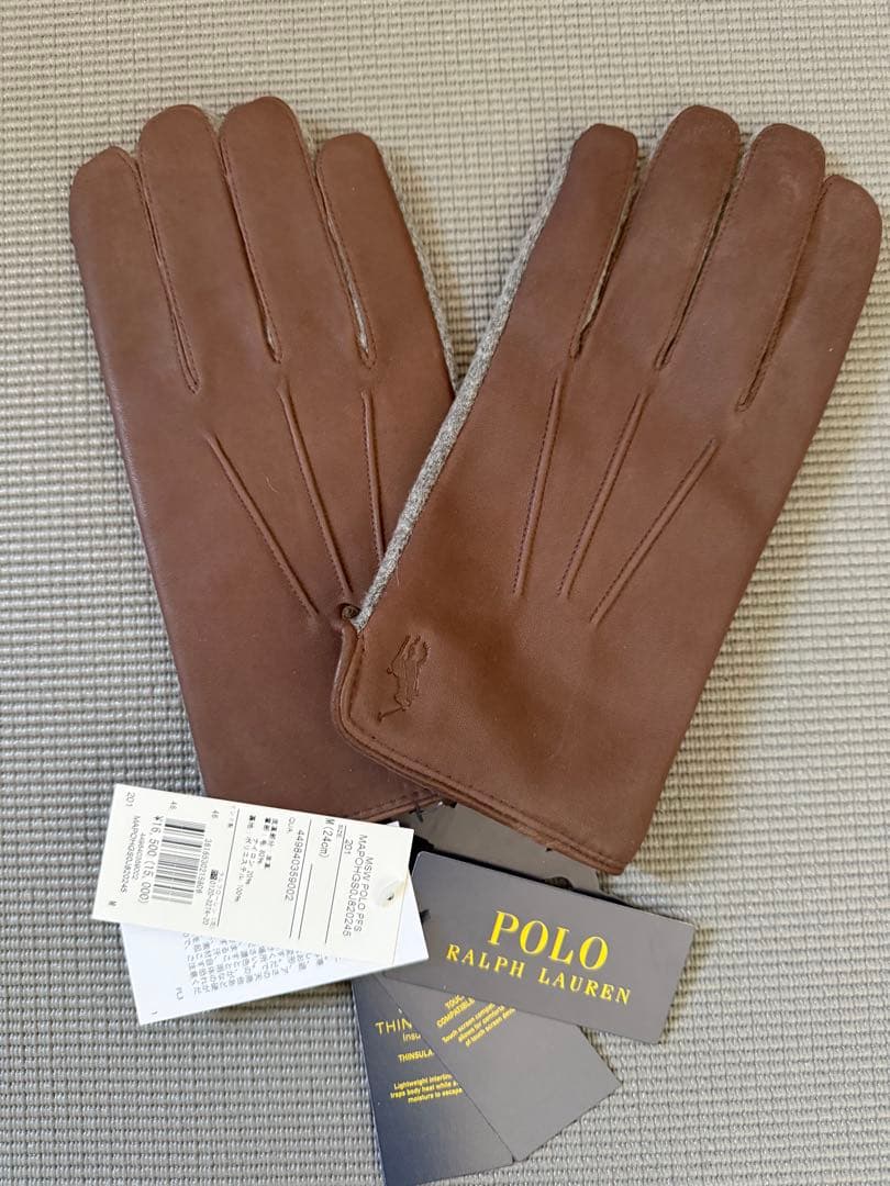 ポロ ラルフ ローレン シープスキン タッチスクリーン グローブ M
